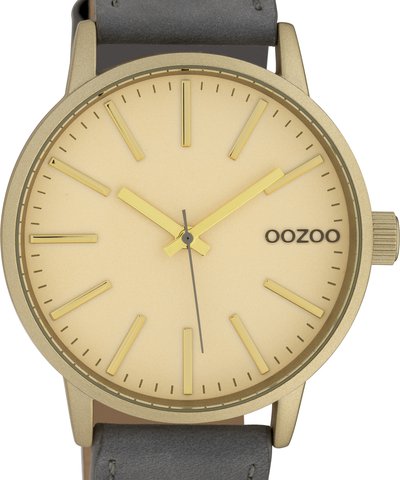 OOZOO Timepieces XL Grey Leather Strap